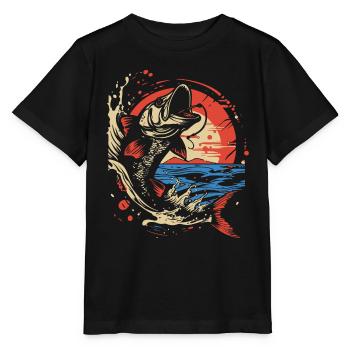 Angeln Fishing Ausflug Fische See Angelrute fisher - Stanley/Stella Kinder T-Shirt MINI CREATOR  - Schwarz - Vorne - Mikhail (115cm)