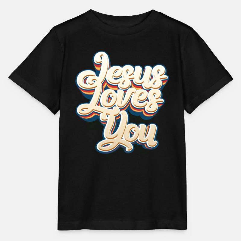 Jésus t’aime - T-shirt bio MINI CREATOR Stanley/Stella Enfant - noir