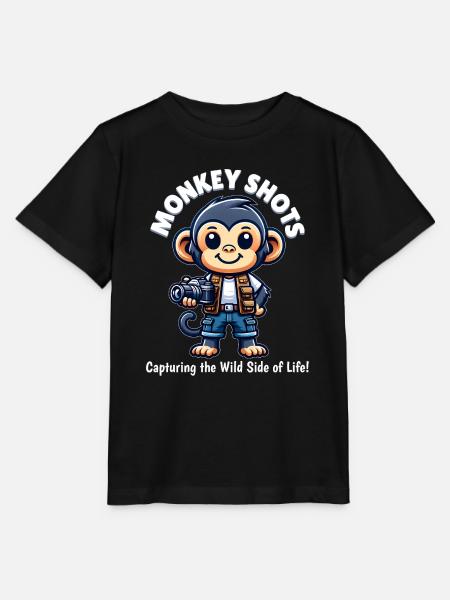 Schimpansen-Fotograf - Stanley/Stella Kinder T-Shirt MINI CREATOR - Schwarz