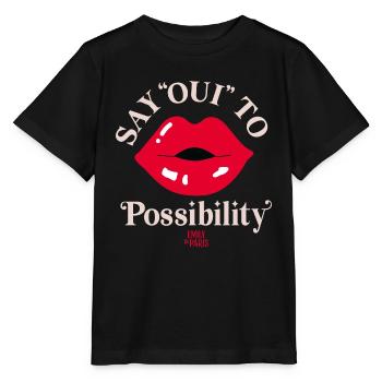 Emily In Paris Say Oui Red Lips - Stanley/Stella MINI CREATOR Kids’ T-Shirt - black - Front - Mikhail (115cm)