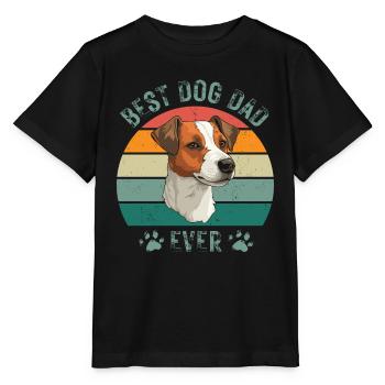 Jack Russel Terrier Chien Chiens Papa Fête des Pères Rétro - T-shirt bio MINI CREATOR Stanley/Stella Enfant - noir - Devant - Mikhail (115cm)