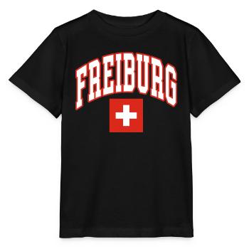 Fribourg drapeau suisse - T-shirt bio MINI CREATOR Stanley/Stella Enfant - noir - Devant - Mikhail (115cm)