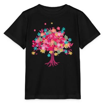 Tree of Life,Tree of Life,Flowers,Tree with flowers - Stanley/Stella MINI CREATOR Kids’ T-Shirt - black - Front - Mikhail (115cm)
