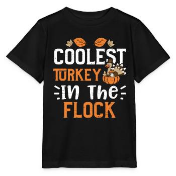 Coolest Turkey In The Flock - Stanley/Stella Kinder T-Shirt MINI CREATOR  - Schwarz - Vorne - Mikhail (115cm)