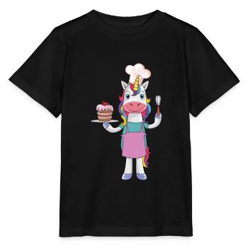 Lustiges Kuchen Backendes Köchin Einhorn Geschenk - Stanley/Stella Kinder T-Shirt MINI CREATOR  - Schwarz - Vorne - Mikhail (115cm)