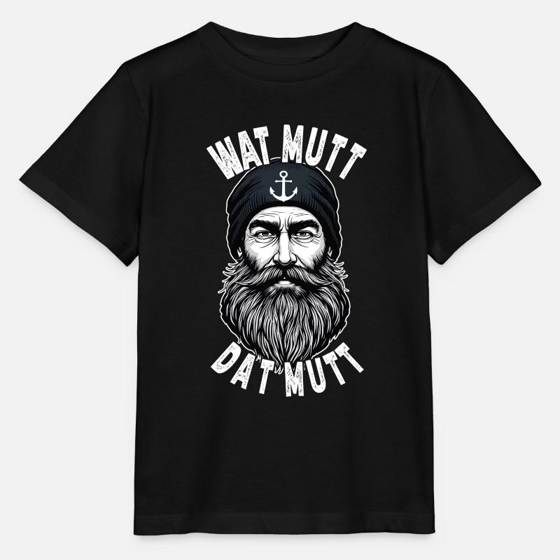 Ostfriesische Nordsee Seemann Wat Mutt Dat Mutt - Stanley/Stella Kinder T-Shirt MINI CREATOR  - Schwarz