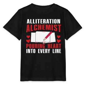 Alliteration Alchemist Poetry Slam - Stanley/Stella Kinder T-Shirt MINI CREATOR  - Schwarz - Vorne - Mikhail (115cm)