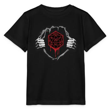 RPG Dice D20 W20 dans le RPG de poitrine - T-shirt bio MINI CREATOR Stanley/Stella Enfant - noir - Devant - Mikhail (115cm)
