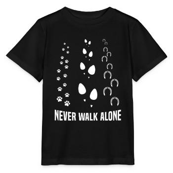 Never Walk Alone Dog Horse Dog lovers - Stanley/Stella MINI CREATOR Kids’ T-Shirt - black - Front - Mikhail (115cm)