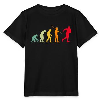 Rugby evolution of man rugby player - Stanley/Stella MINI CREATOR Kids’ T-Shirt - black - Front - Mikhail (115cm)