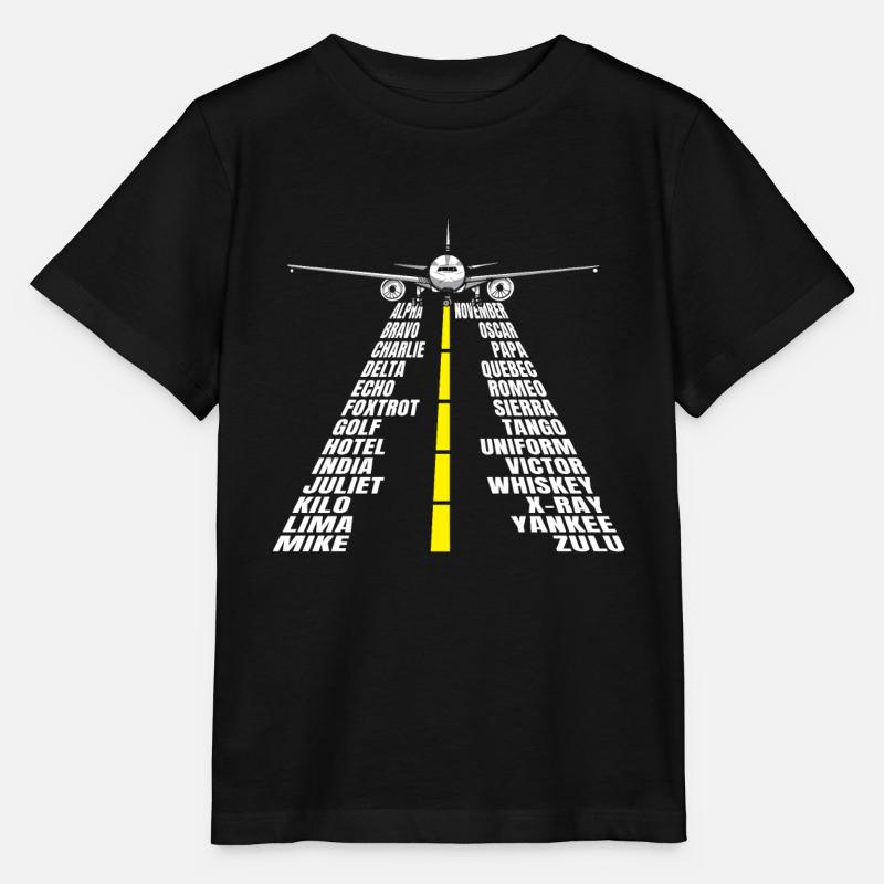 Phonétique Alphabet Pilote - T-shirt bio MINI CREATOR Stanley/Stella Enfant - noir