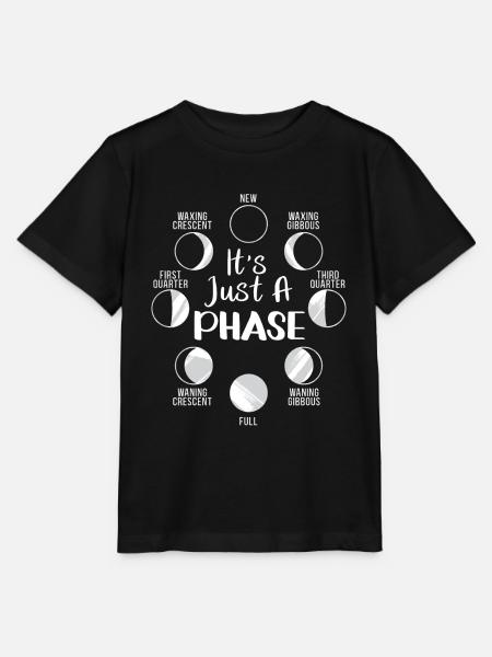 Es Ist Nur Eine Phase Mondzyklus Phasen Des Mondes - Stanley/Stella Kinder T-Shirt MINI CREATOR - Schwarz