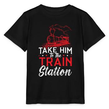 Bringen Sie Ihn Zur Bahnhof Lokomotive Lokführer - Stanley/Stella Kinder T-Shirt MINI CREATOR  - Schwarz - Vorne - Mikhail (115cm)