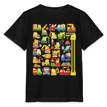 25 construction vehicles for children - Stanley/Stella MINI CREATOR Kids’ T-Shirt - black - Front - Mikhail (115cm)