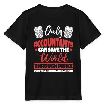 Nur Buchhalter können die Welt retten - Stanley/Stella Kinder T-Shirt MINI CREATOR  - Schwarz - Vorne - Mikhail (115cm)