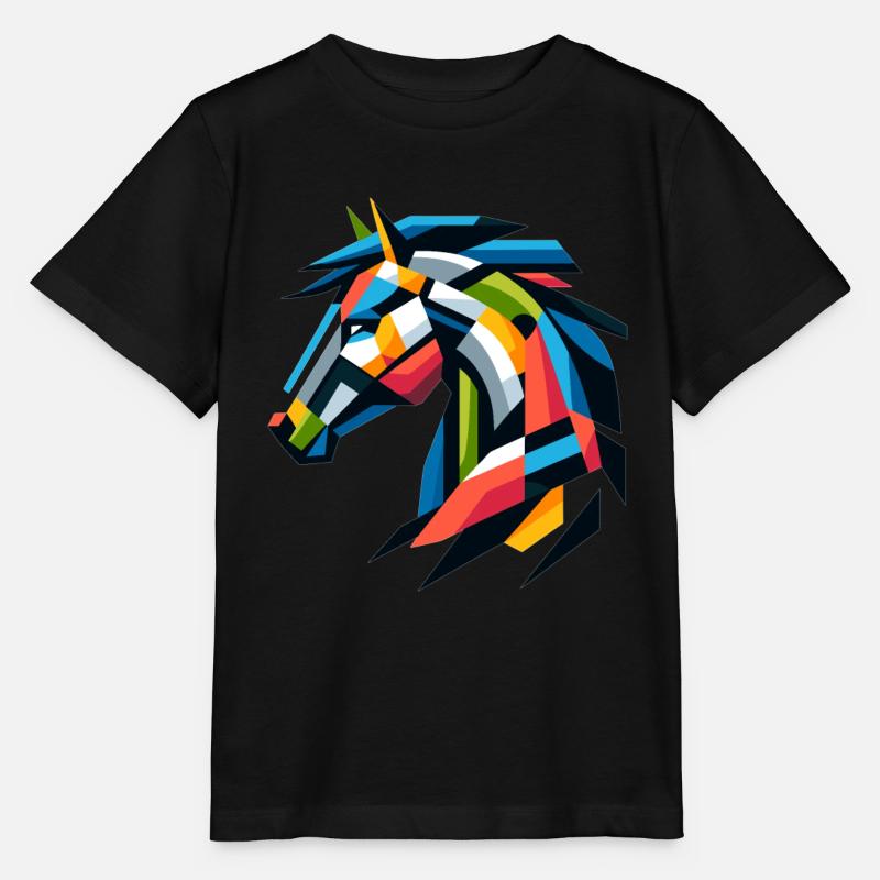 Cheval abstrait cheval - T-shirt bio MINI CREATOR Stanley/Stella Enfant - noir