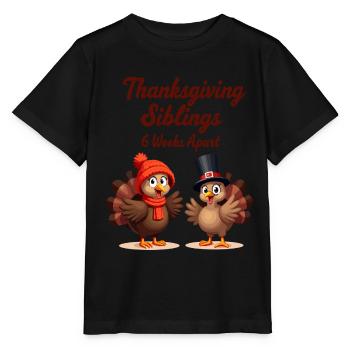 Thanksgiving Siblings - Stanley/Stella MINI CREATOR Kids’ T-Shirt - black - Front - Mikhail (115cm)