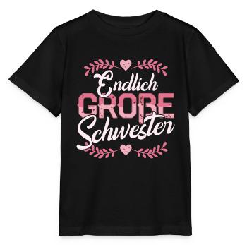 Enfin grande soeur grossesse bébé enfant - T-shirt bio MINI CREATOR Stanley/Stella Enfant - noir - Devant - Mikhail (115cm)