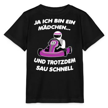 Gokart Go-Kart Go Kart Mädchen Spruch Sprüche - Stanley/Stella Kinder T-Shirt MINI CREATOR  - Schwarz - Vorne - Mikhail (115cm)