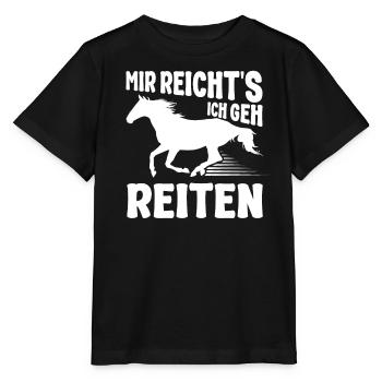 Witziger Reiter Spruch Lustiges Reiten - Stanley/Stella Kinder T-Shirt MINI CREATOR  - Schwarz - Vorne - Mikhail (115cm)