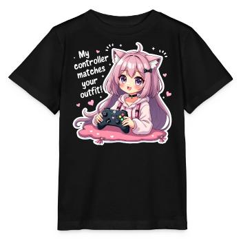 MY OUTFIT MATCHES YOUR OUTFIT - Kawaii Gamergirl - Stanley/Stella MINI CREATOR Kids’ T-Shirt - black - Front - Mikhail (115cm)