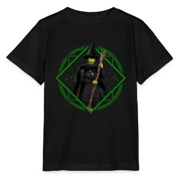 Wicked Design Elphaba Mystique Avec Baguette - T-shirt bio MINI CREATOR Stanley/Stella Enfant - noir - Devant - Mikhail (115cm)