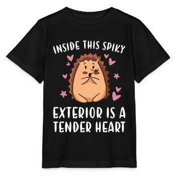 Inside This Spiky Exterior Is A Tender Heart - Stanley/Stella MINI CREATOR Kids’ T-Shirt - black - Front - Mikhail (115cm)