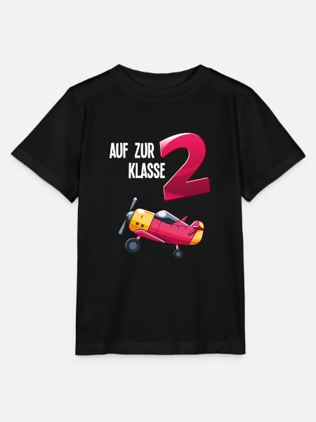 Schulkind 2. Klasse Flugzeug - Stanley/Stella Kinder T-Shirt MINI CREATOR  - Schwarz
