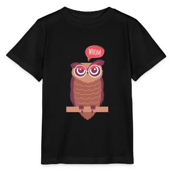 Englischlehrer Englischlehrerin Grammatik Eule - Stanley/Stella Kinder T-Shirt MINI CREATOR  - Schwarz - Vorne - Mikhail (115cm)