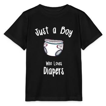 ABDL Diaper designs for Men - Stanley/Stella MINI CREATOR Kids’ T-Shirt - black - Front - Mikhail (115cm)