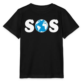 SOS – Earth Day / Klimawandel (W / 2C / SVG) - Stanley/Stella Kinder T-Shirt MINI CREATOR  - Schwarz - Vorne - Mikhail (115cm)