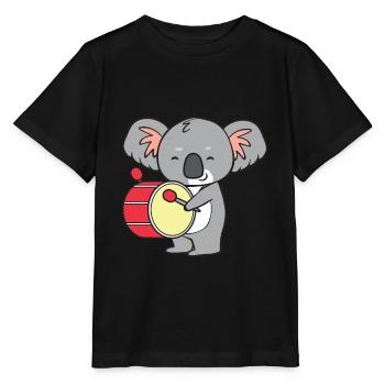 Koala - mit Trommel - Stanley/Stella Kinder T-Shirt MINI CREATOR  - Schwarz - Vorne - Mikhail (115cm)