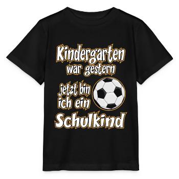 Schulanfang Fussball Kindergarten war gestern - Stanley/Stella Kinder T-Shirt MINI CREATOR  - Schwarz - Vorne - Mikhail (115cm)