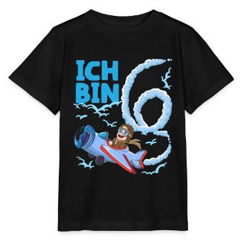 6. Geburtstag Pilot Flugzeug Jungen Geschenk - Stanley/Stella Kinder T-Shirt MINI CREATOR  - Schwarz - Vorne - Mikhail (115cm)