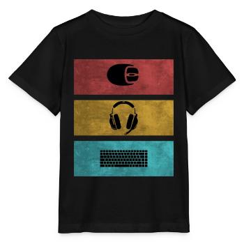 Basic Gamer Setup Programer Headset Souris Clavier - T-shirt bio MINI CREATOR Stanley/Stella Enfant - noir - Devant - Mikhail (115cm)