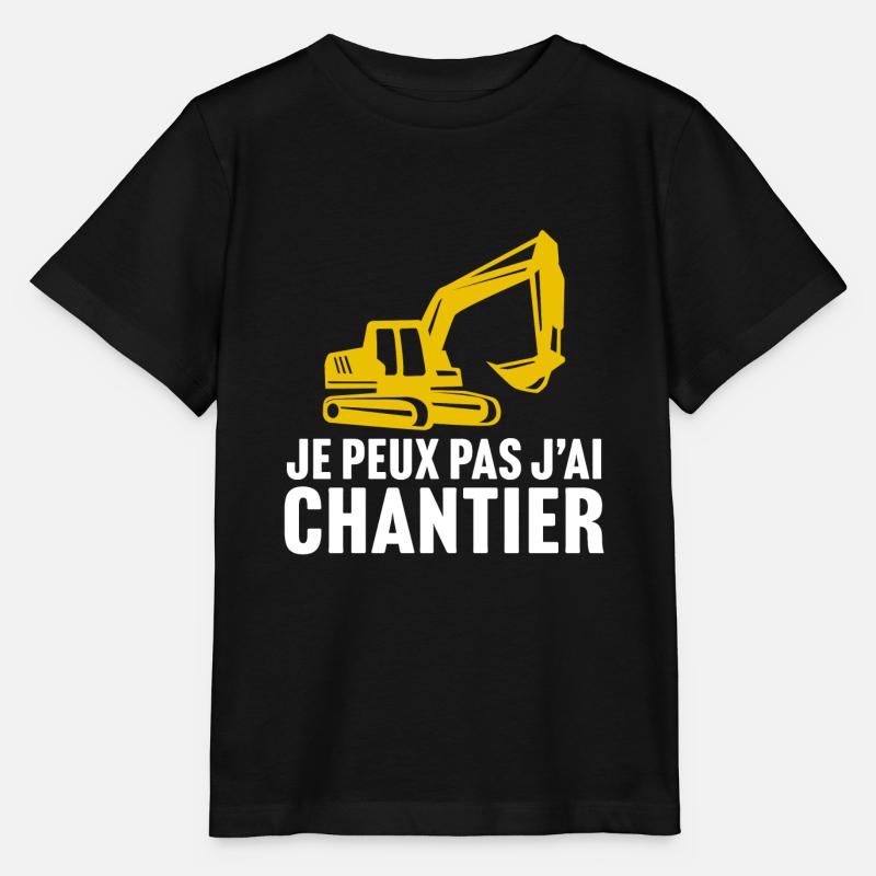 j'peux pas j'ai chantier t-shirt de construction - T-shirt bio MINI CREATOR Stanley/Stella Enfant - noir