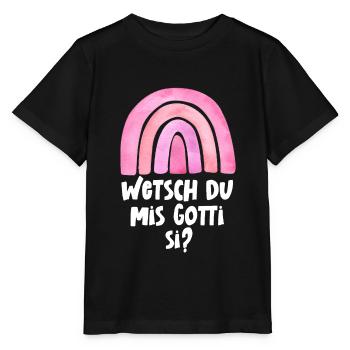Wetsch du mis Gotti si Patentante Taufgotti Götti - Stanley/Stella Kinder T-Shirt MINI CREATOR  - Schwarz - Vorne - Mikhail (115cm)