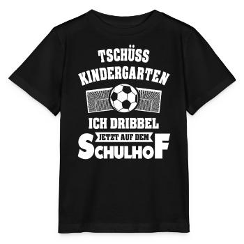 Einschulung Fußball Schulkind Schulanfang Geschenk - Stanley/Stella Kinder T-Shirt MINI CREATOR  - Schwarz - Vorne - Mikhail (115cm)