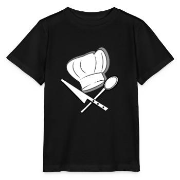 Koch Kochmütze Geschenk Köche Kochlöffel - Stanley/Stella Kinder T-Shirt MINI CREATOR  - Schwarz - Vorne - Mikhail (115cm)