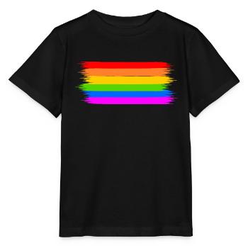 drapeau arc-en-ciel - T-shirt bio MINI CREATOR Stanley/Stella Enfant - noir - Devant - Mikhail (115cm)