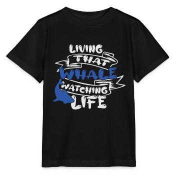 Whale design for whales and blue whales or beluga whales - Stanley/Stella MINI CREATOR Kids’ T-Shirt - black - Front - Mikhail (115cm)