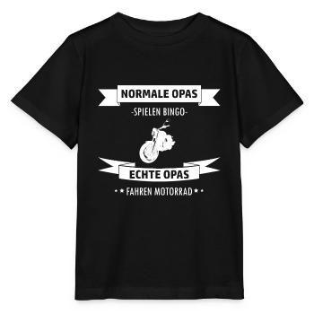 Motorrad Opa Biker Großvater Lustiger Spruch - Stanley/Stella Kinder T-Shirt MINI CREATOR  - Schwarz - Vorne - Mikhail (115cm)