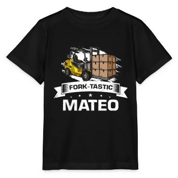 Lagerarbeiter für Staplerfahrer und Gabelstapler - Stanley/Stella Kinder T-Shirt MINI CREATOR  - Schwarz - Vorne - Mikhail (115cm)