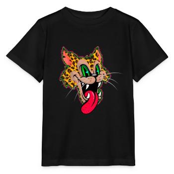 Leopard Comic Psychédélique - T-shirt bio MINI CREATOR Stanley/Stella Enfant - noir - Devant - Mikhail (115cm)