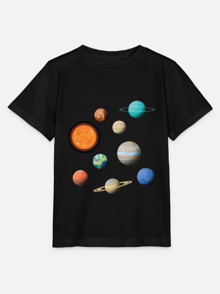 Weltraum Sonnensystem Universum Planeten - Stanley/Stella Kinder T-Shirt MINI CREATOR  - Schwarz