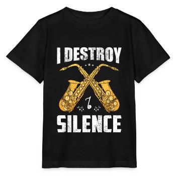 Saxophoniste saxophoniste saxophone - T-shirt bio MINI CREATOR Stanley/Stella Enfant - noir - Devant - Mikhail (115cm)