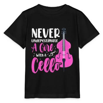 Cello Cellist - Stanley/Stella MINI CREATOR Kids’ T-Shirt - black - Front - Mikhail (115cm)