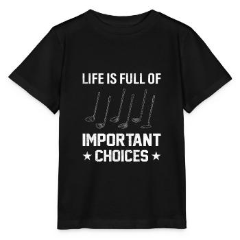 Golfeur golfeur cadeau - T-shirt bio MINI CREATOR Stanley/Stella Enfant - noir - Devant - Mikhail (115cm)