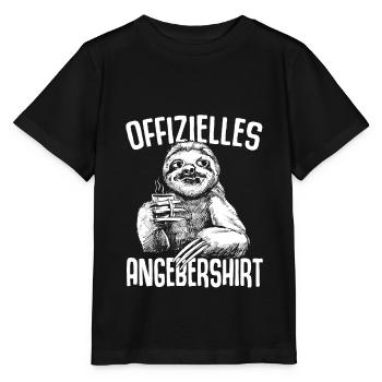 Offizielles Angebershirt Lustiges Angeber Faultier - Stanley/Stella Kinder T-Shirt MINI CREATOR  - Schwarz - Vorne - Mikhail (115cm)