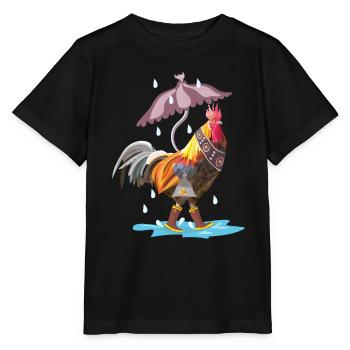rooster in the rain - Stanley/Stella MINI CREATOR Kids’ T-Shirt - black - Front - Mikhail (115cm)
